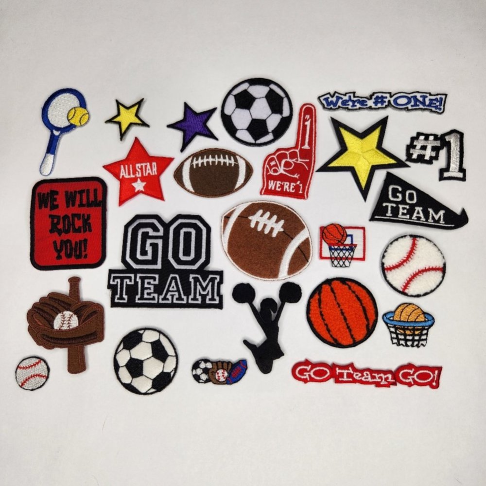 Embroidered Iron On Sports Patches Lot